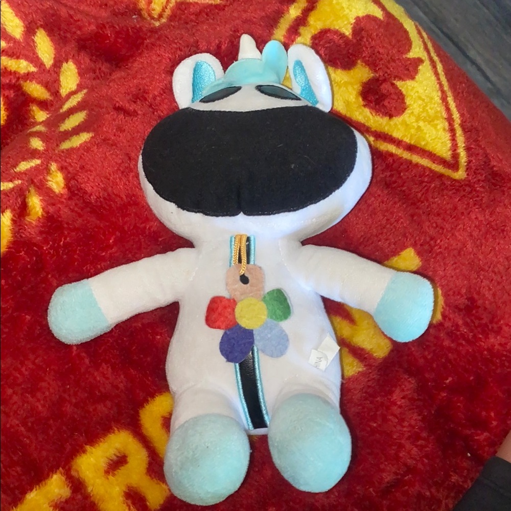 Plush Unicorn Toy - White and Blue